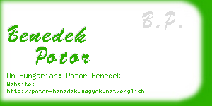 benedek potor business card